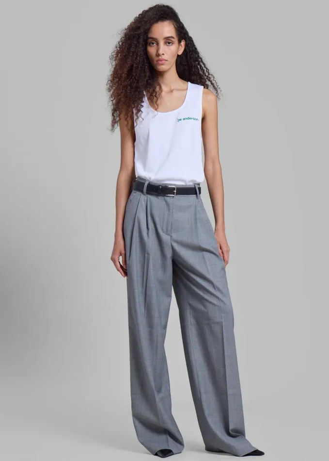Clothing Women The Frankie Shop JW Anderson Chest Logo Embroidery Vest 8211 White