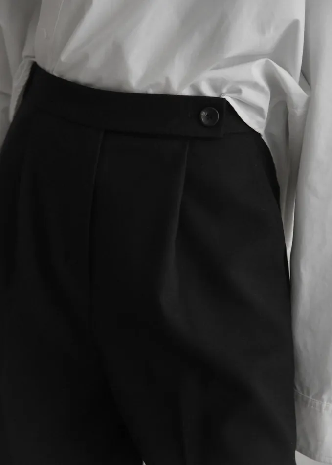 Clothing Women The Frankie Shop Kamila Wide Leg Trousers 8211 Black