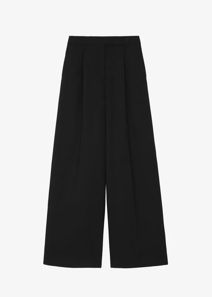 Clothing Women The Frankie Shop Kamila Wide Leg Trousers 8211 Black