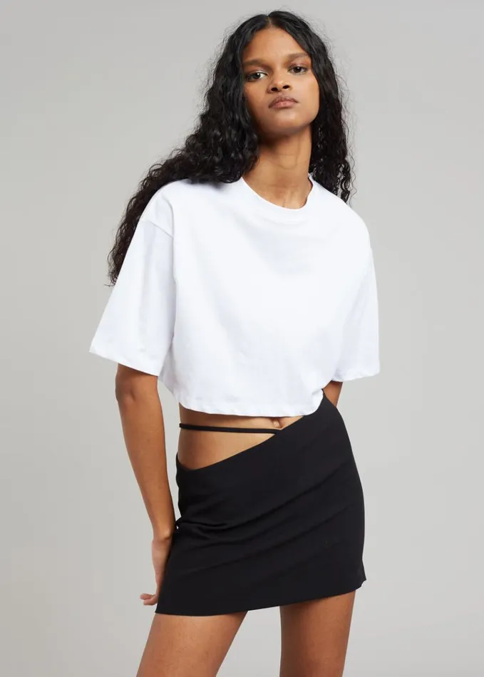 Clothing Women The Frankie Shop Karina Cropped TShirt 8211 White