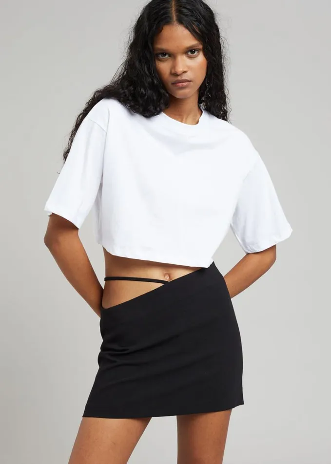Clothing Women The Frankie Shop Karina Cropped TShirt 8211 White