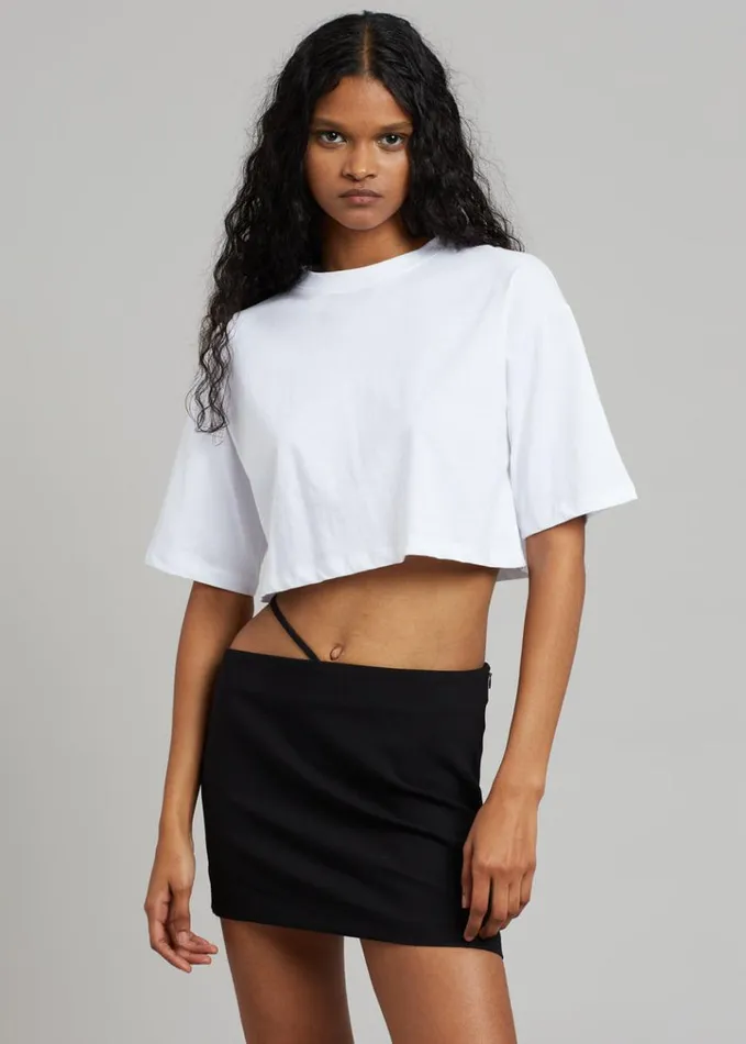 Clothing Women The Frankie Shop Karina Cropped TShirt 8211 White