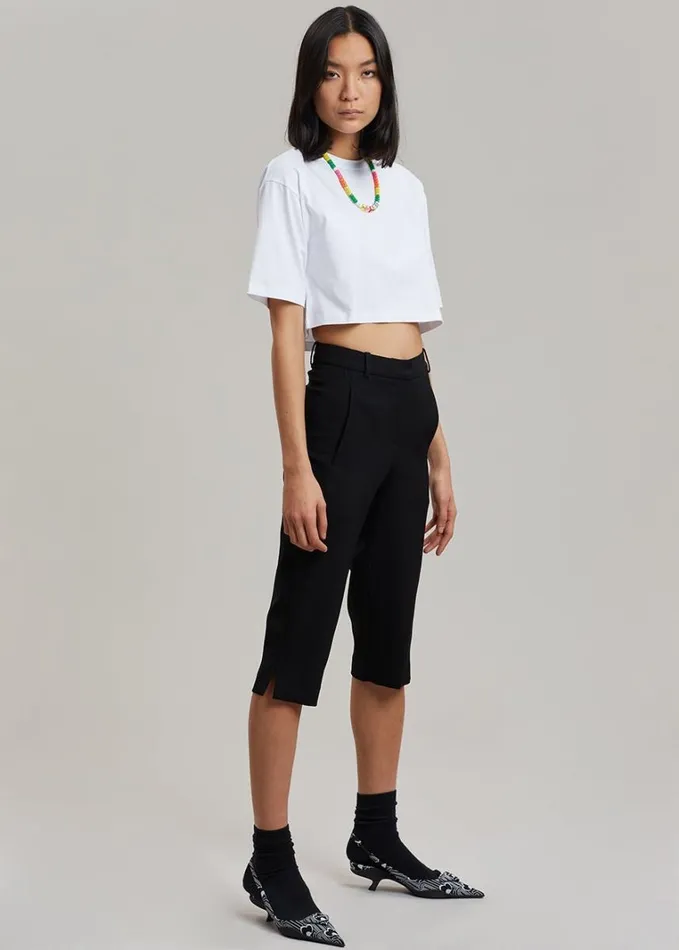 Clothing Women The Frankie Shop Karina Cropped TShirt 8211 White