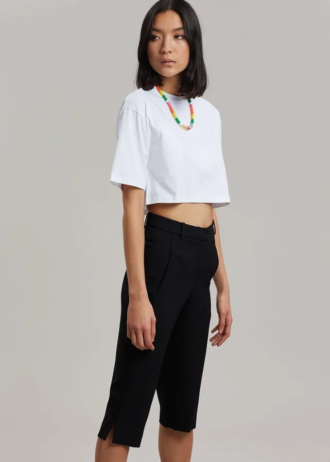 Clothing Women The Frankie Shop Karina Cropped TShirt 8211 White