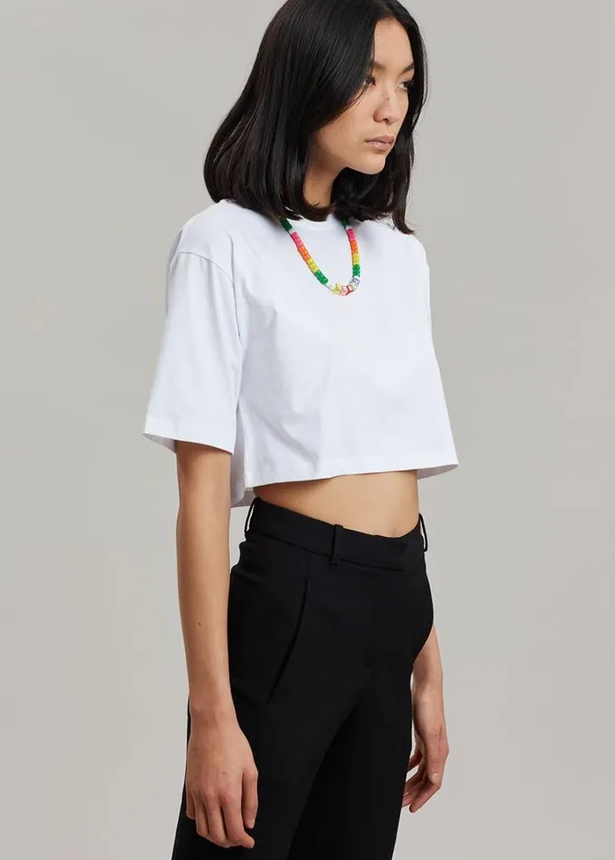 Clothing Women The Frankie Shop Karina Cropped TShirt 8211 White