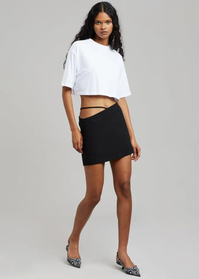 Clothing Women The Frankie Shop Karina Cropped TShirt 8211 White