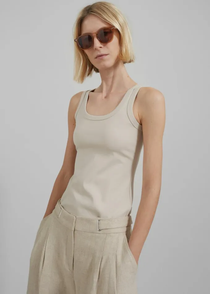 Clothing Women The Frankie Shop Kim Tank Top 8211 Beige