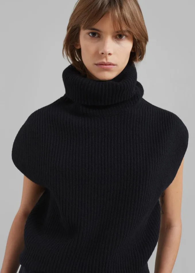 Clothing Women The Frankie Shop Lana Sleeveless Turtleneck 8211 Black
