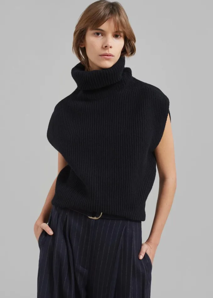 Clothing Women The Frankie Shop Lana Sleeveless Turtleneck 8211 Black