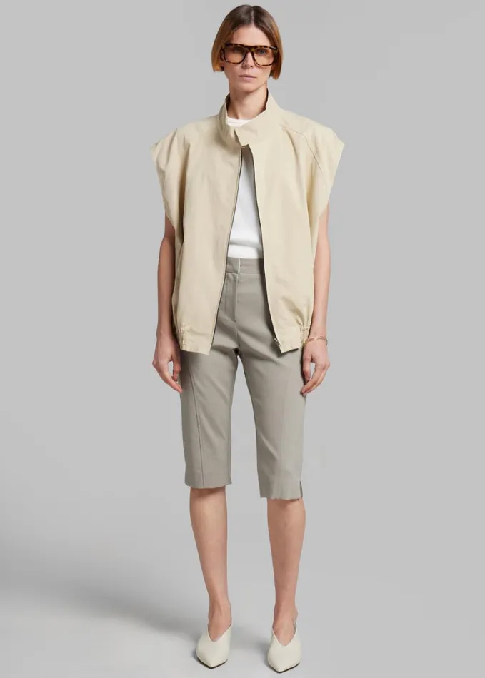 Clothing Women The Frankie Shop Lance Sleeveless Bomber Jacket 8211 Beige