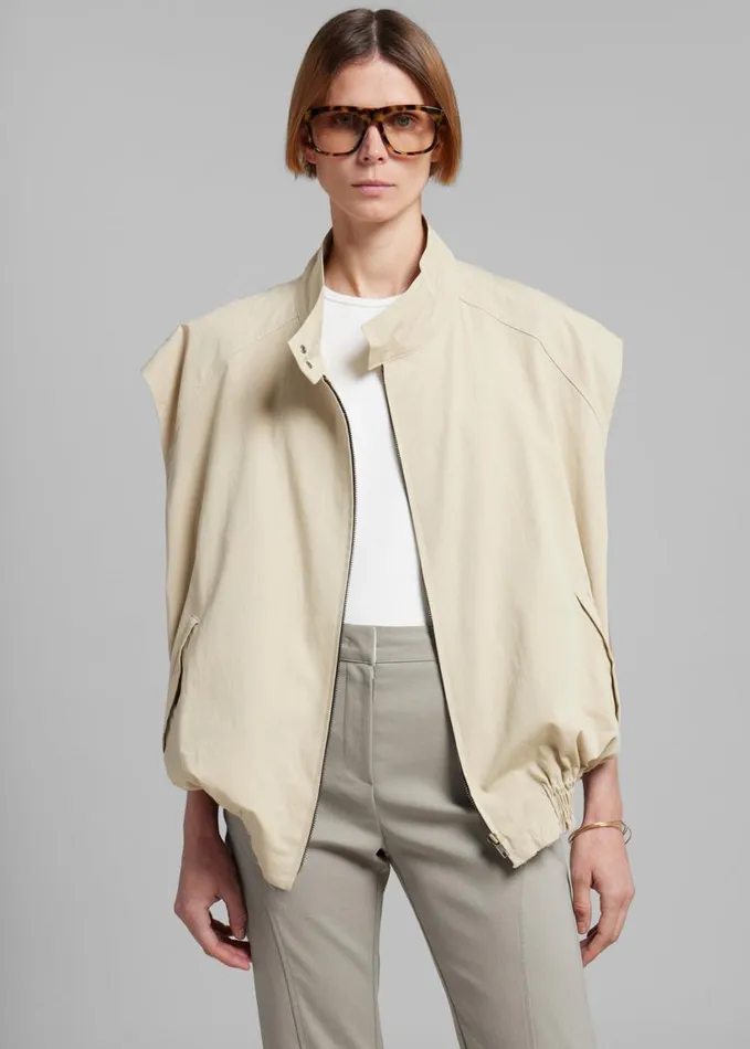 Clothing Women The Frankie Shop Lance Sleeveless Bomber Jacket 8211 Beige