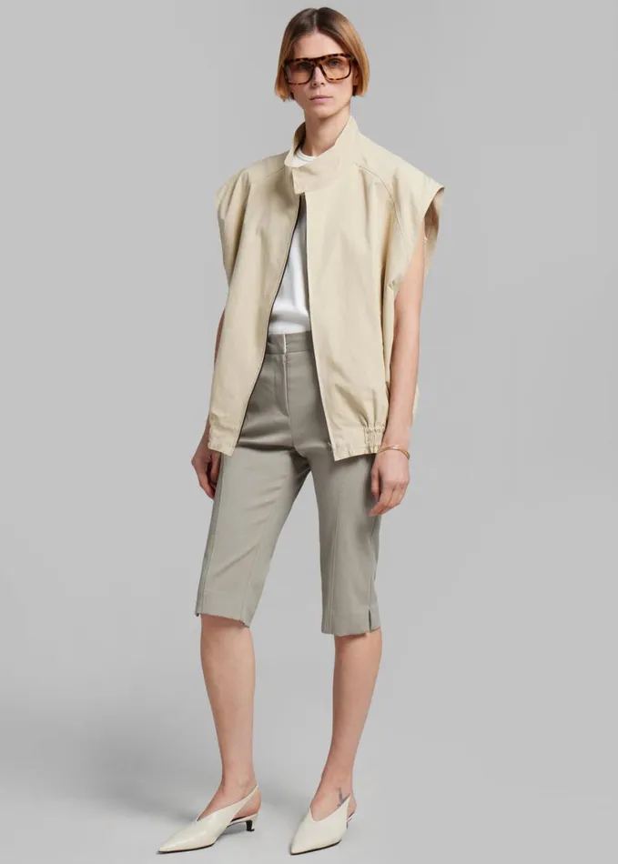 Clothing Women The Frankie Shop Lance Sleeveless Bomber Jacket 8211 Beige