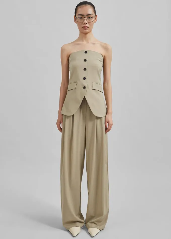 Clothing Women The Frankie Shop Livvy Strapless Vest 8211 Beige