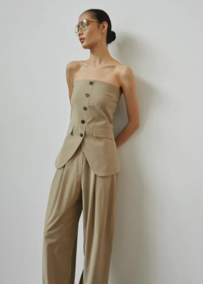 Clothing Women The Frankie Shop Livvy Strapless Vest 8211 Beige