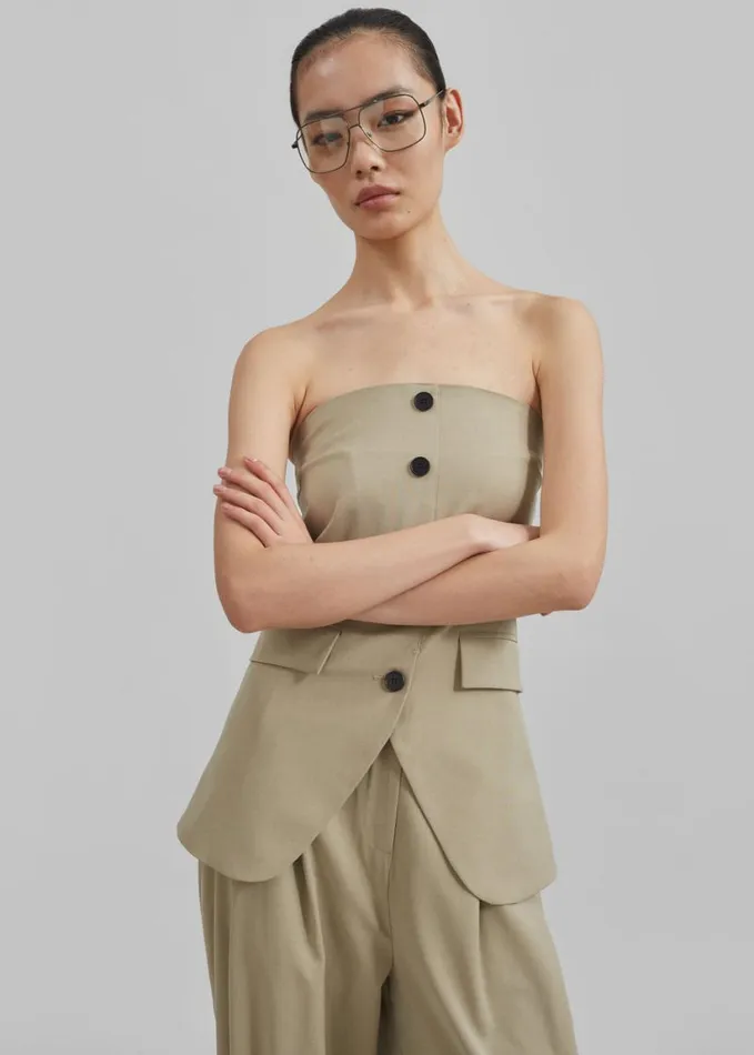 Clothing Women The Frankie Shop Livvy Strapless Vest 8211 Beige
