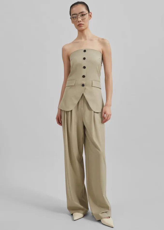 Clothing Women The Frankie Shop Livvy Strapless Vest 8211 Beige