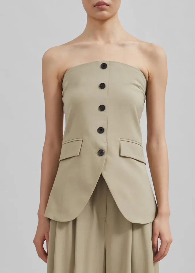 Clothing Women The Frankie Shop Livvy Strapless Vest 8211 Beige