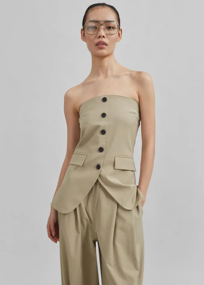Clothing Women The Frankie Shop Livvy Strapless Vest 8211 Beige