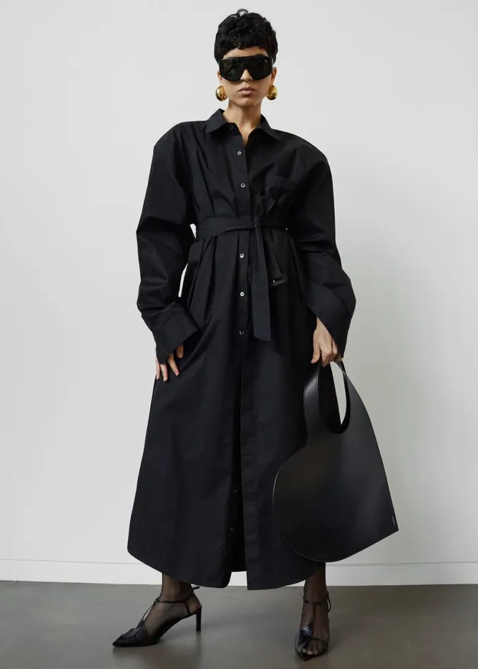 Clothing Women The Frankie Shop Louisa Trench Dress 8211 Black