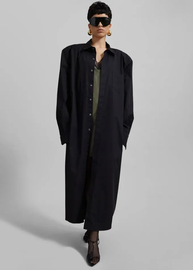 Clothing Women The Frankie Shop Louisa Trench Dress 8211 Black