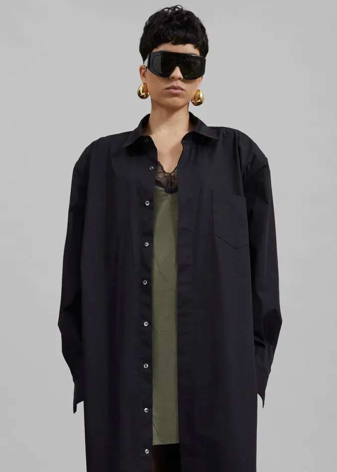 Clothing Women The Frankie Shop Louisa Trench Dress 8211 Black