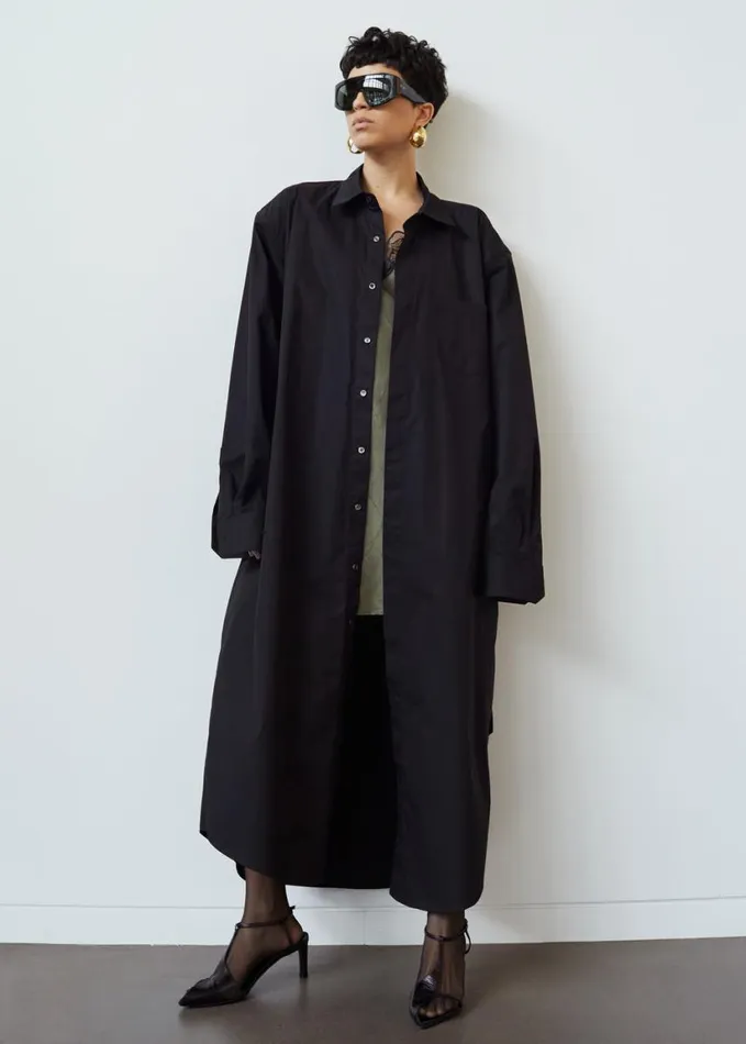 Clothing Women The Frankie Shop Louisa Trench Dress 8211 Black