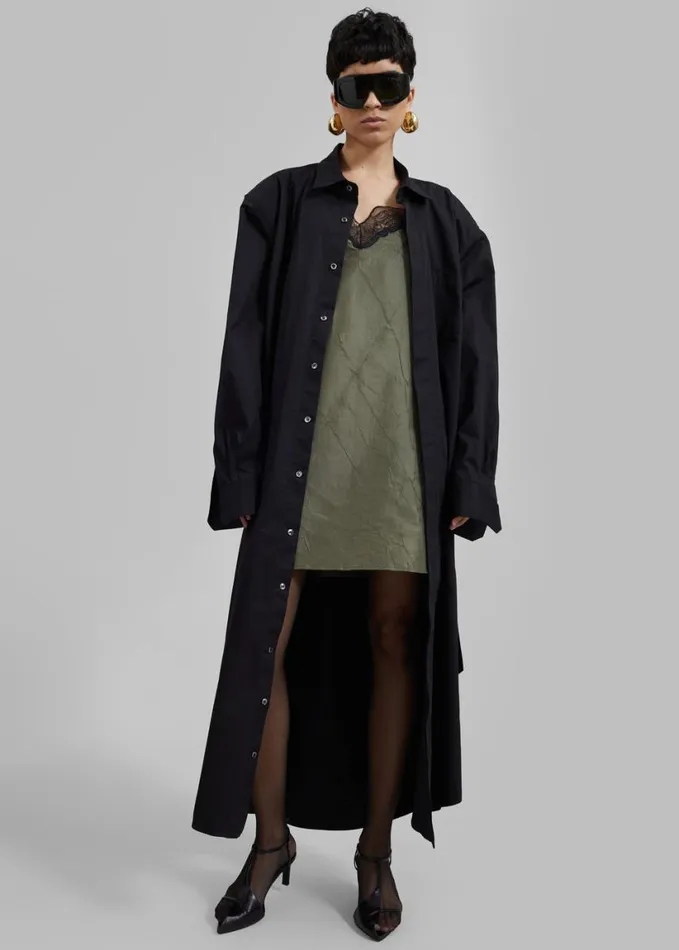 Clothing Women The Frankie Shop Louisa Trench Dress 8211 Black