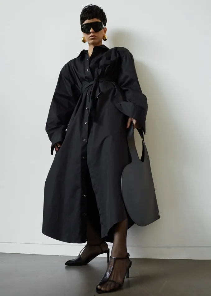 Clothing Women The Frankie Shop Louisa Trench Dress 8211 Black
