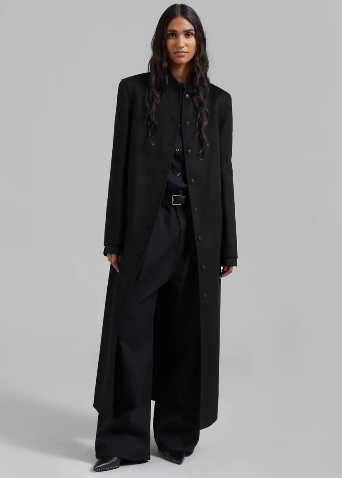 Clothing Women The Frankie Shop Loulou Studio Martil Long Coat 8211 Black
