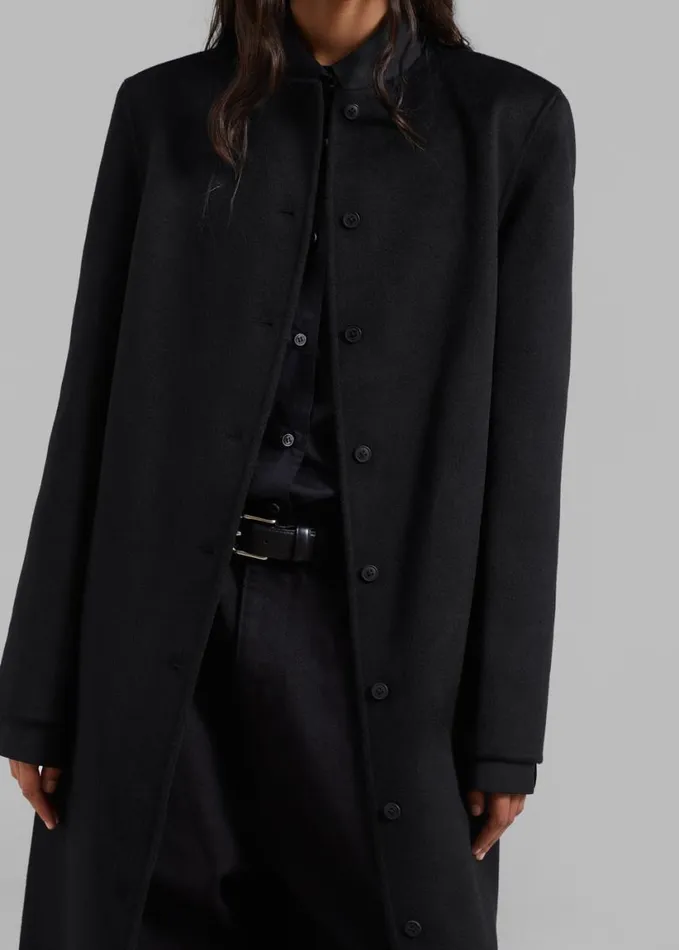 Clothing Women The Frankie Shop Loulou Studio Martil Long Coat 8211 Black