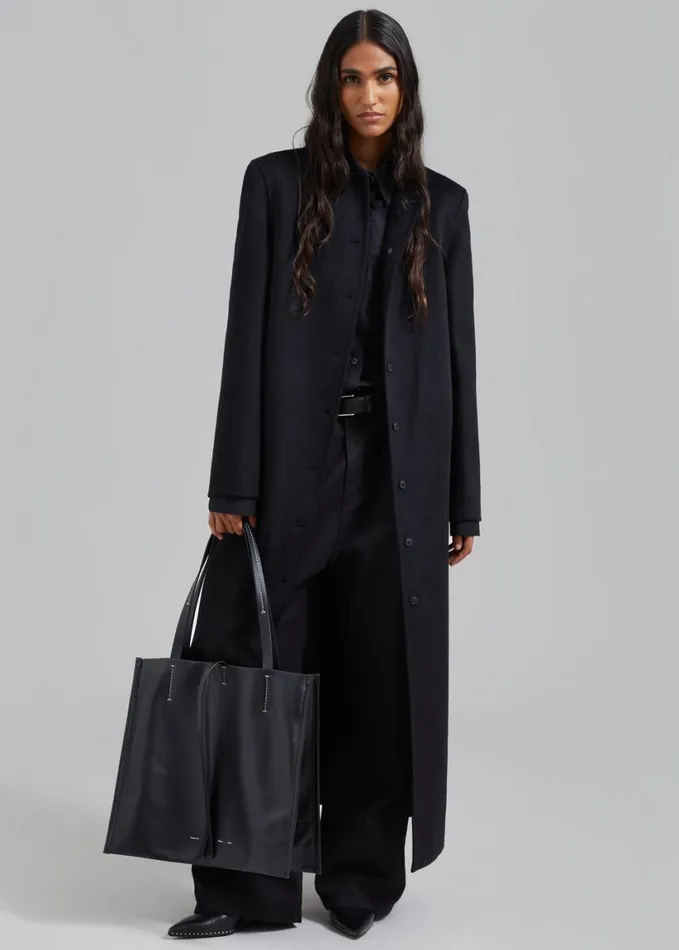 Clothing Women The Frankie Shop Loulou Studio Martil Long Coat 8211 Black