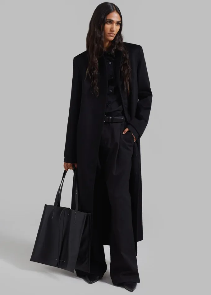 Clothing Women The Frankie Shop Loulou Studio Martil Long Coat 8211 Black