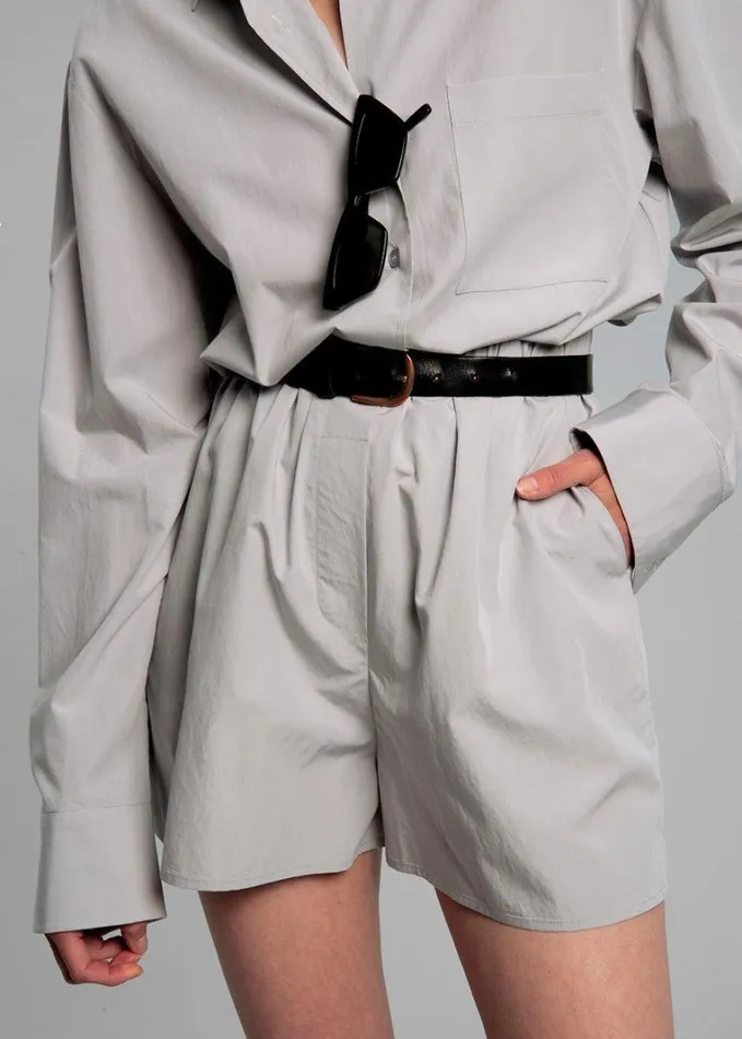 Clothing Women The Frankie Shop Lui Cotton Boxer Short 8211 Ice