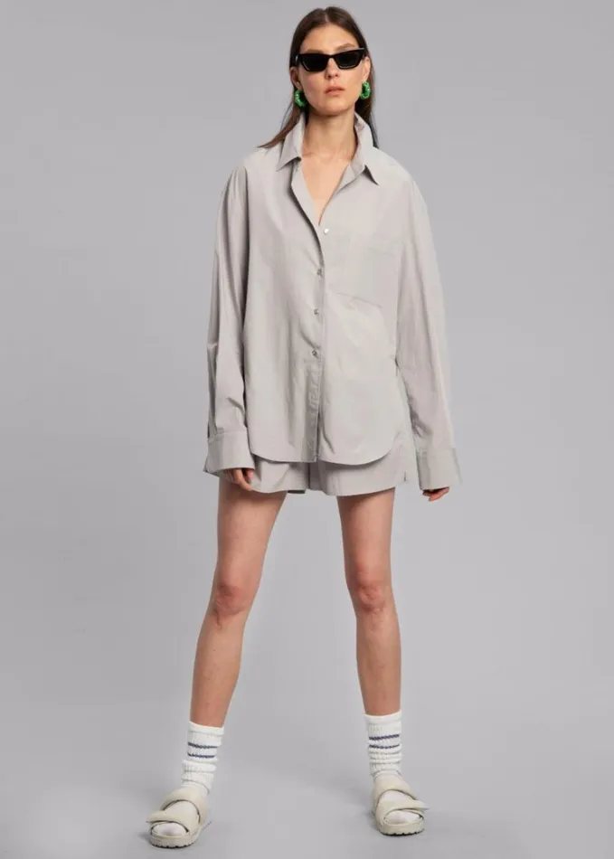 Clothing Women The Frankie Shop Lui Cotton Boxer Short 8211 Ice