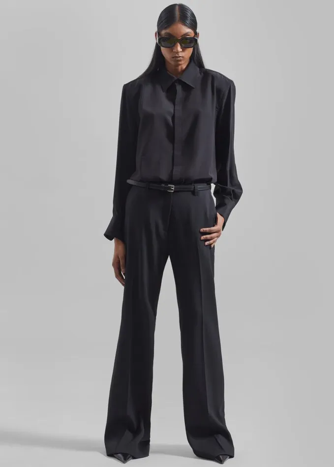 Clothing Women The Frankie Shop Lyra Flared Pants 8211 Black