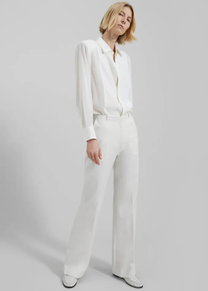 Clothing Women The Frankie Shop Lyra Flared Pants 8211 White