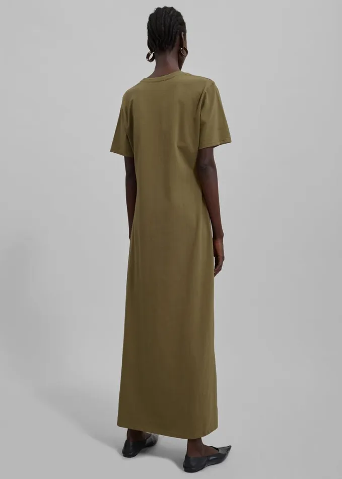 Clothing Women The Frankie Shop Marina Maxi Slit Dress 8211 Khaki