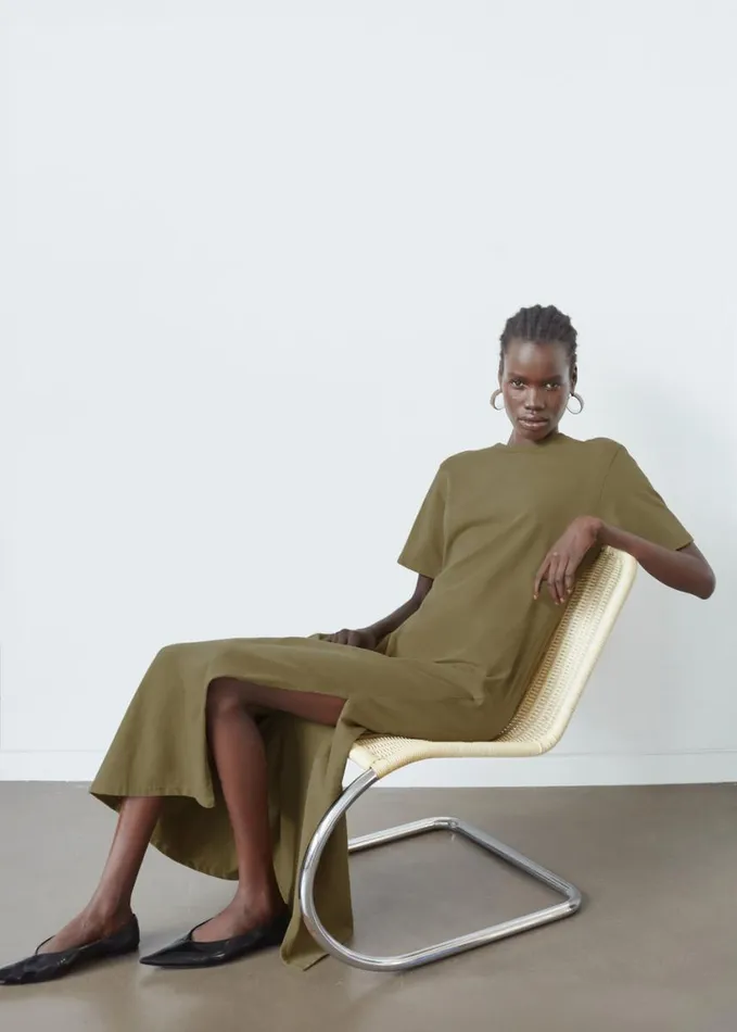 Clothing Women The Frankie Shop Marina Maxi Slit Dress 8211 Khaki
