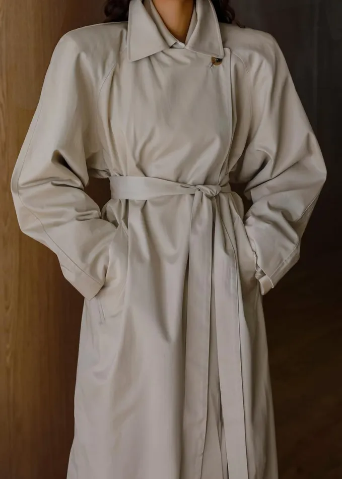 Clothing Women The Frankie Shop Marisol Box Shoulder Trench 8211 Bone