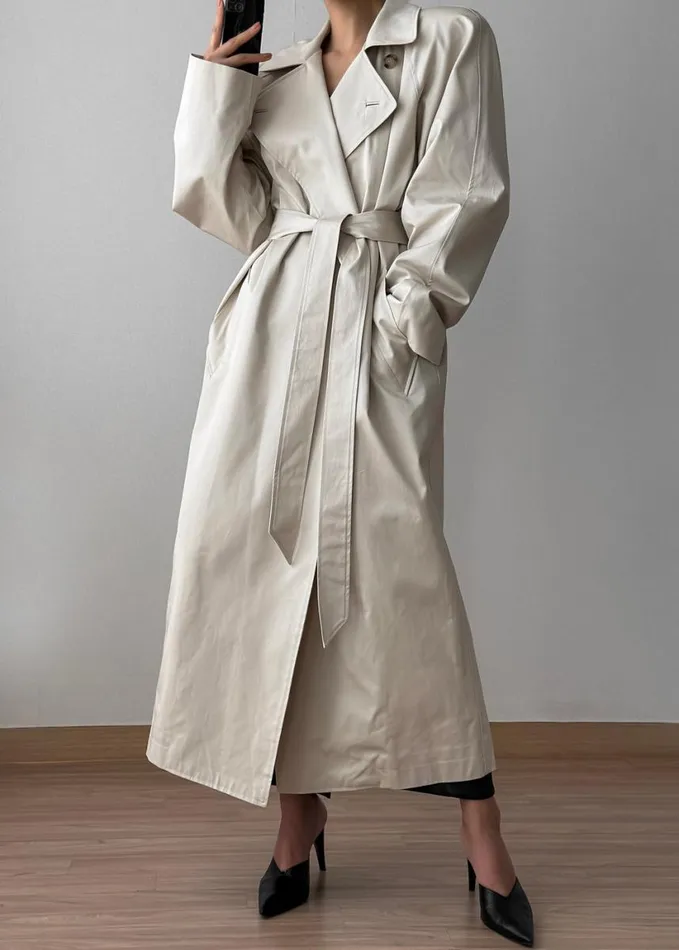 Clothing Women The Frankie Shop Marisol Box Shoulder Trench 8211 Bone