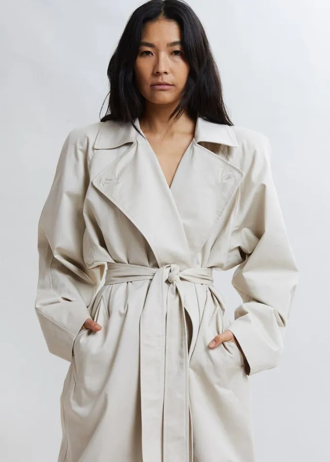 Clothing Women The Frankie Shop Marisol Box Shoulder Trench 8211 Bone