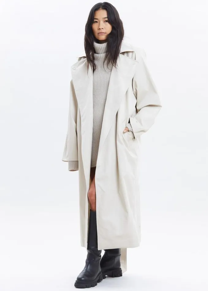 Clothing Women The Frankie Shop Marisol Box Shoulder Trench 8211 Bone