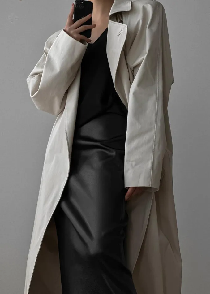 Clothing Women The Frankie Shop Marisol Box Shoulder Trench 8211 Bone