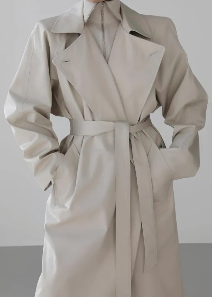 Clothing Women The Frankie Shop Marisol Box Shoulder Trench 8211 Bone