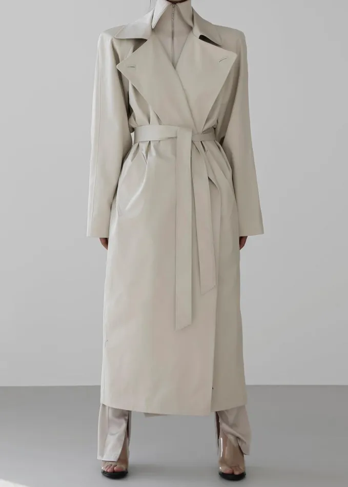 Clothing Women The Frankie Shop Marisol Box Shoulder Trench 8211 Bone