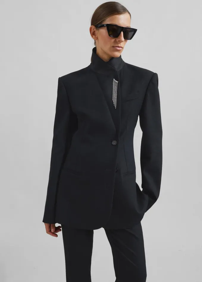 Clothing Women The Frankie Shop Morrison Crossover Blazer 8211 Black