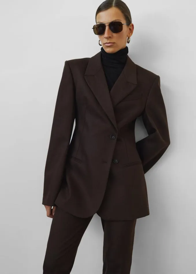 Clothing Women The Frankie Shop Morrison Crossover Blazer 8211 Brown