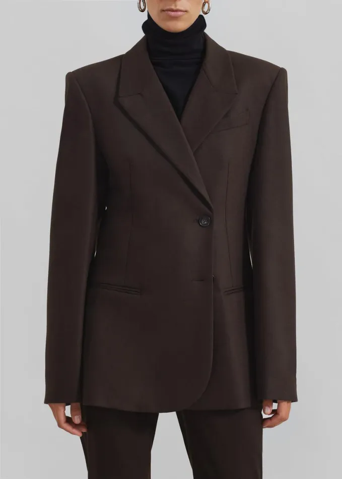 Clothing Women The Frankie Shop Morrison Crossover Blazer 8211 Brown
