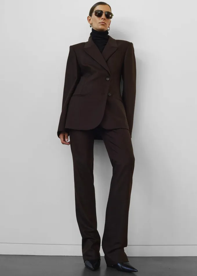 Clothing Women The Frankie Shop Morrison Crossover Blazer 8211 Brown