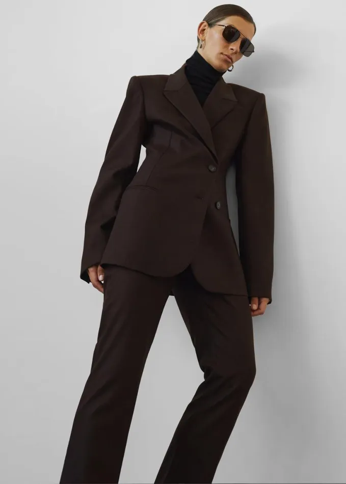 Clothing Women The Frankie Shop Morrison Crossover Blazer 8211 Brown